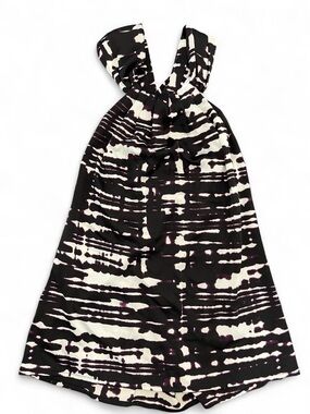 Ann Taylor Abstract Print Halter Top Black Purple Size 4